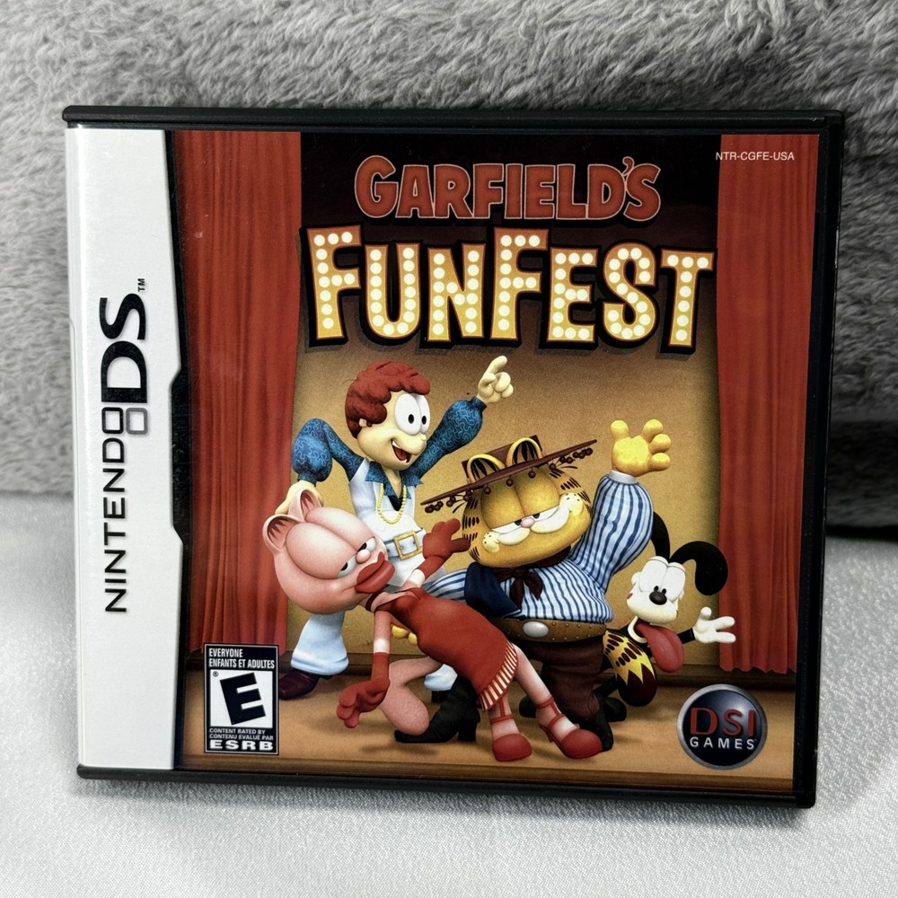 Nintendo Garfield's FunFest Nintendo DS Black Video Game CIB NTR-CGFE-USA